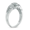 0.25 CT. T.W. Princess-Cut Diamond Triple Heart Ring in Sterling Silver