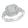 Thumbnail Image 1 of 0.25 CT. T.W. Composite Princess-Cut Diamond Fashion Ring in Sterling Silver