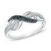 Thumbnail Image 1 of 0.20 CT. T.W. Enhanced Black and White Diamond Infinity Loop Ring in Sterling Silver