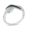 Thumbnail Image 1 of 0.20 CT. T.W. Enhanced Black and White Diamond Infinity Loop Ring in Sterling Silver