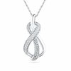 Thumbnail Image 0 of 0.20 CT. T.W. Diamond Infinity Loop Pendant in Sterling Silver