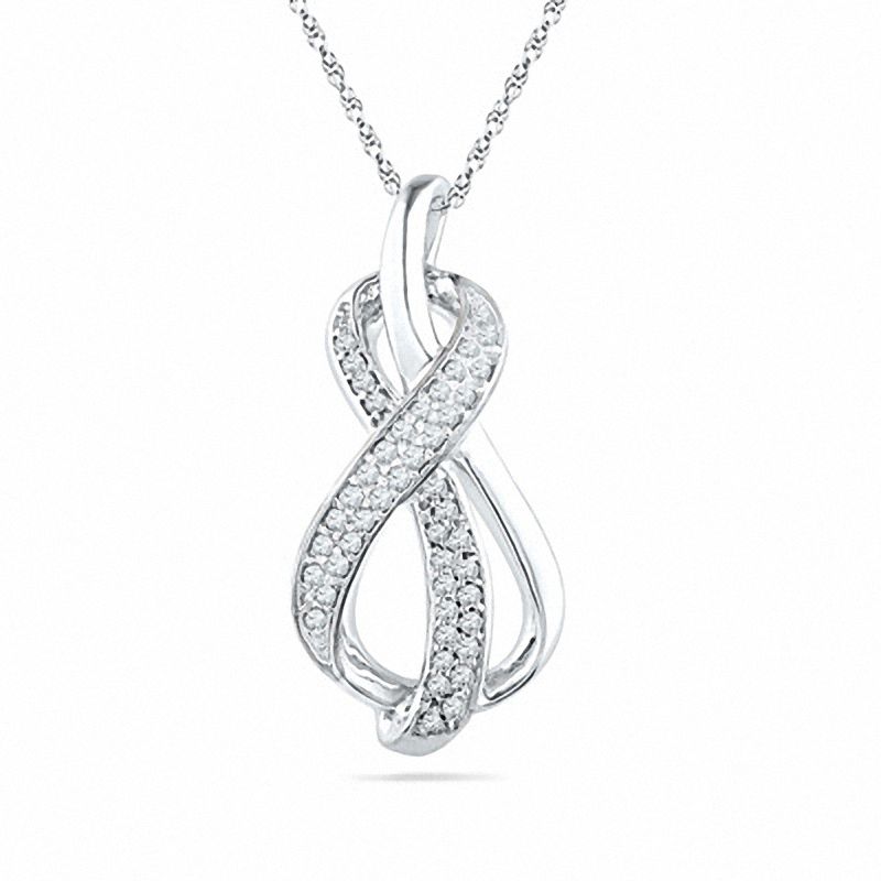 0.20 CT. T.W. Diamond Infinity Loop Pendant in Sterling Silver|Peoples Jewellers