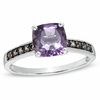 Thumbnail Image 1 of 7.0mm Cushion-Cut Amethyst and Smoky Quartz Frame Ring in 10K Gold