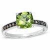 Thumbnail Image 0 of 7.0mm Cushion-Cut Peridot and Smoky Quartz Frame Ring in 10K White Gold