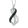 Thumbnail Image 1 of 0.20 CT. T.W. Enhanced Black and White Diamond Infinity Loop Pendant in Sterling Silver