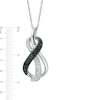 Thumbnail Image 2 of 0.20 CT. T.W. Enhanced Black and White Diamond Infinity Loop Pendant in Sterling Silver