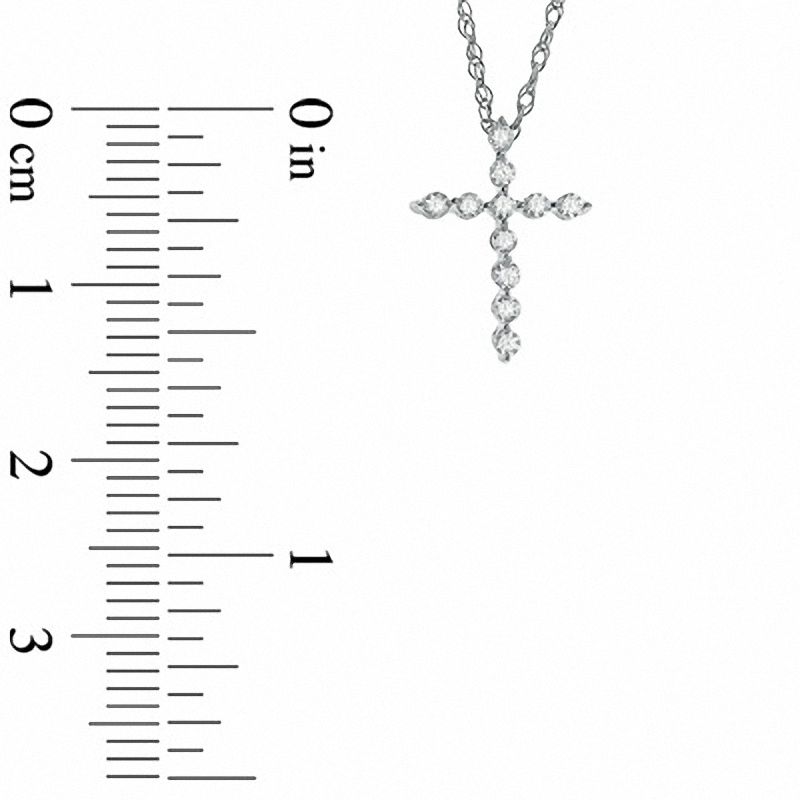 0.33 CT. T.W. Diamond Cross Pendant in 10K White Gold
