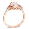 Thumbnail Image 2 of Lab-Created Opal, White Sapphire and Pink Tourmaline Ring in Sterling Silver with 14K Rose Gold Plate