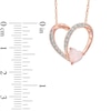 6.0mm Heart-Shaped Lab-Created Opal and White Sapphire Heart Pendant in Sterling Silver with 14K Rose Gold Plate