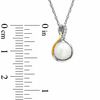 6.5-7.0mm Freshwater Cultured Pearl and Diamond Accent Pendant in Sterling Silver and 14K Gold Plate