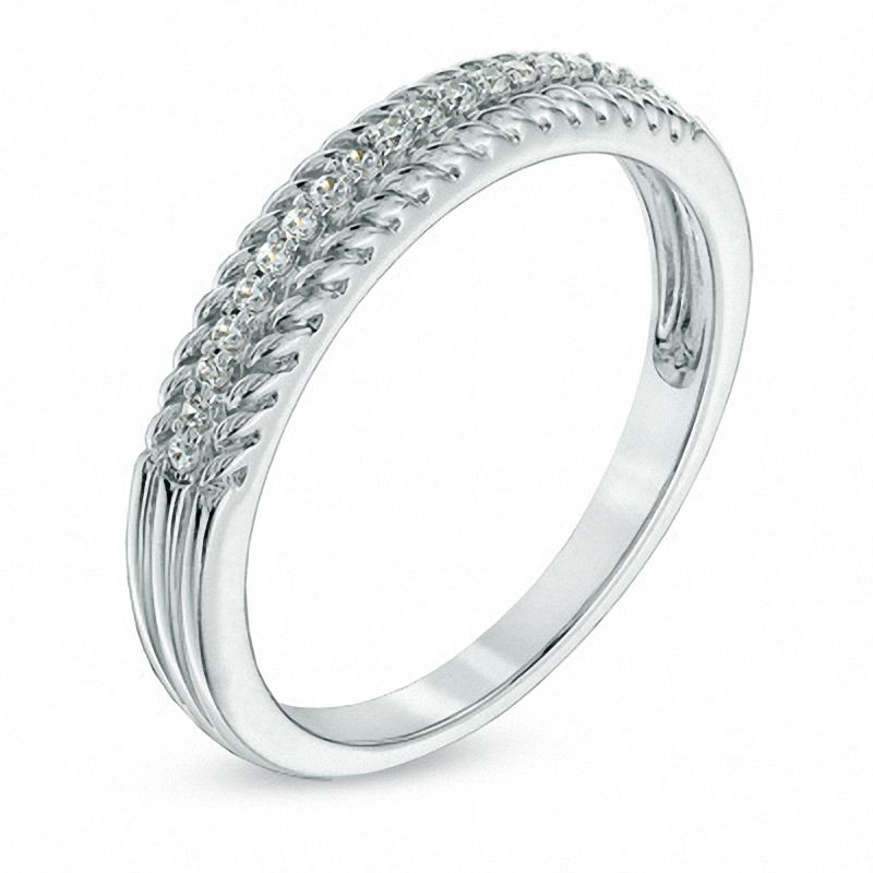 Main Image 2 of 0.10 CT. T.W. Diamond Anniversary Band in 10K White Gold