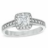 Thumbnail Image 0 of 0.84 CT. T.W. Certified Canadian Cushion-Cut Diamond Frame Engagement Ring in 14K White Gold (I/I1)