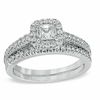 Thumbnail Image 0 of 1.00 CT. T.W. Princess-Cut Diamond Frame Bridal Set in 14K White Gold