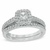 Thumbnail Image 1 of 1.00 CT. T.W. Princess-Cut Diamond Frame Bridal Set in 14K White Gold