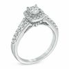 Thumbnail Image 1 of 1.00 CT. T.W. Certified Cushion-Cut Diamond Frame Engagement Ring in 14K White Gold (I/I1)
