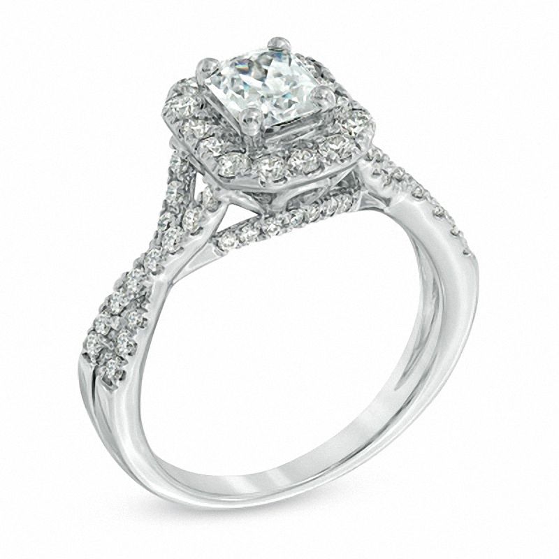 1.75 CT. T.W. Certified Radiant-Cut Diamond Frame Engagement Ring in 14K White Gold (I/I1)