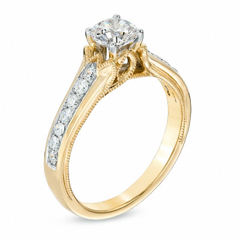 Main Image 2 of 0.95 CT. T.W. Diamond Vintage-Style Engagement Ring in 14K Gold