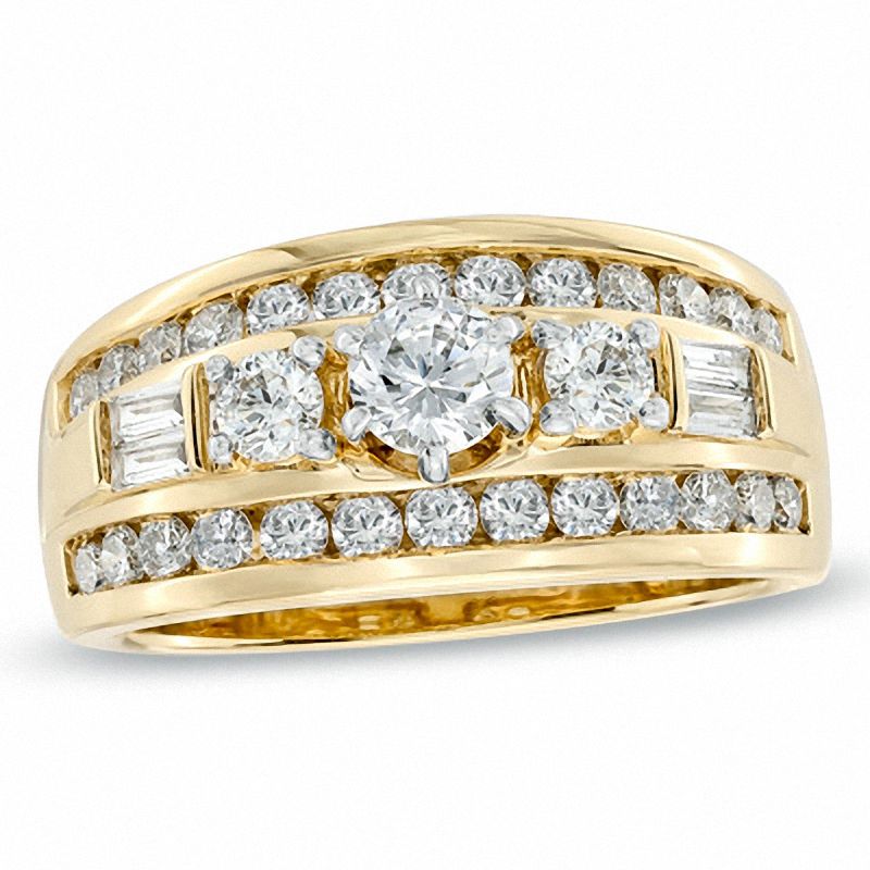 1.25 CT. T.W. Diamond Edge Engagement Ring in 14K Gold