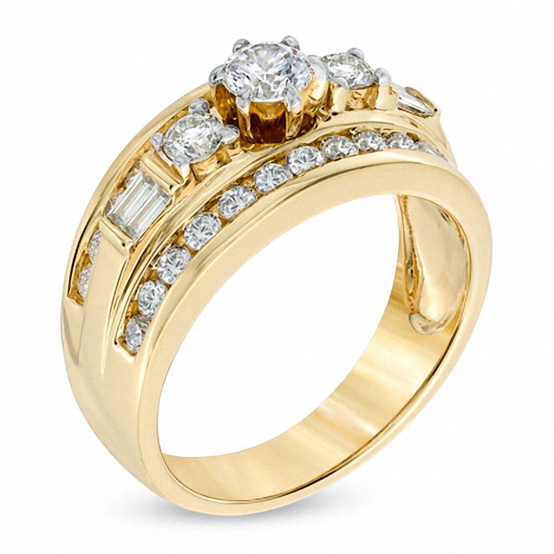 Main Image 2 of 1.25 CT. T.W. Diamond Edge Engagement Ring in 14K Gold