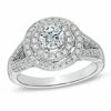 Thumbnail Image 1 of 1.00 CT. T.W. Diamond Double Frame Vintage-Style Engagement Ring in 14K White Gold