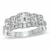 Thumbnail Image 1 of 1.70 CT. T.W. Certified Emerald-Cut Diamond Five Stone Twist Ring in 14K White Gold (I/I1)