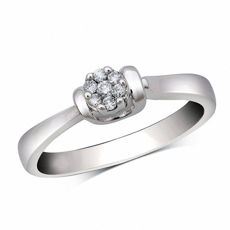 0.25 CT. T.W. Quad Princess-Cut Diamond Promise Ring in 10K White Gold