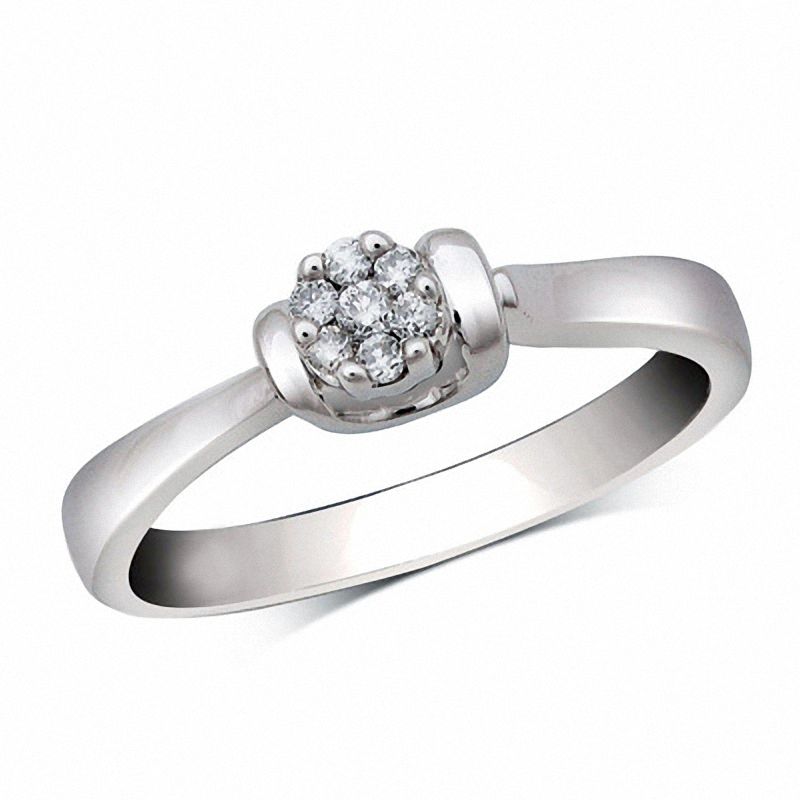 Main Image 1 of 0.25 CT. T.W. Quad Princess-Cut Diamond Promise Ring in 10K White Gold