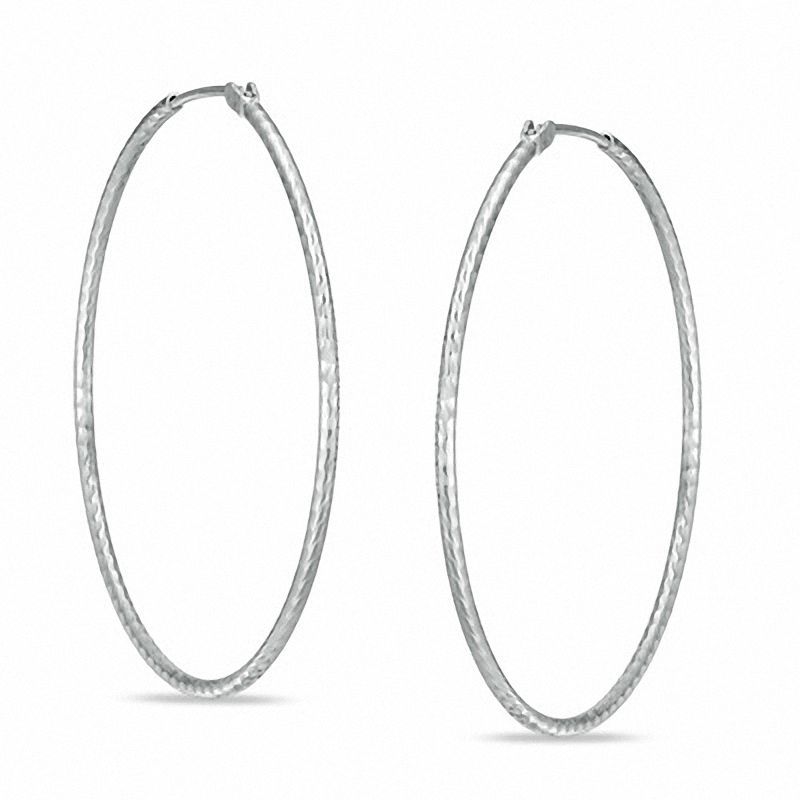45.0mm Thin Endless Hoop Earrings in Sterling Silver|Peoples Jewellers