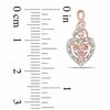 Thumbnail Image 2 of 5.0mm Heart-Shaped Morganite and 0.12 CT. T.W. Diamond Earrings in 10K Rose Gold