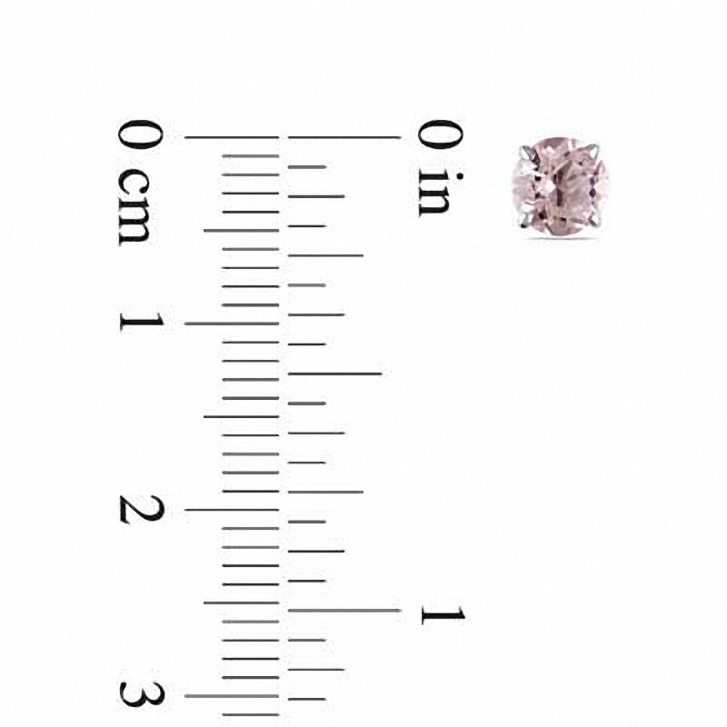 Main Image 2 of 5.0mm Morganite Solitaire Stud Earrings in 14K White Gold