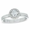 Thumbnail Image 0 of 0.60 CT. T.W. Certified Canadian Diamond Frame Engagement Ring in 14K White Gold (I/I1)