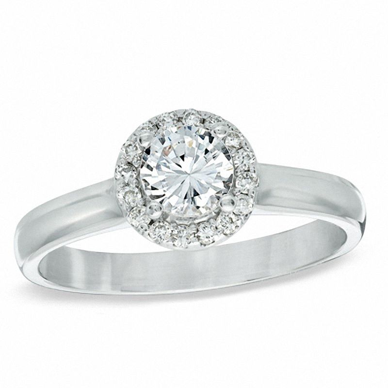 0.60 CT. T.W. Certified Canadian Diamond Frame Engagement Ring in 14K White Gold (I/I1)|Peoples Jewellers