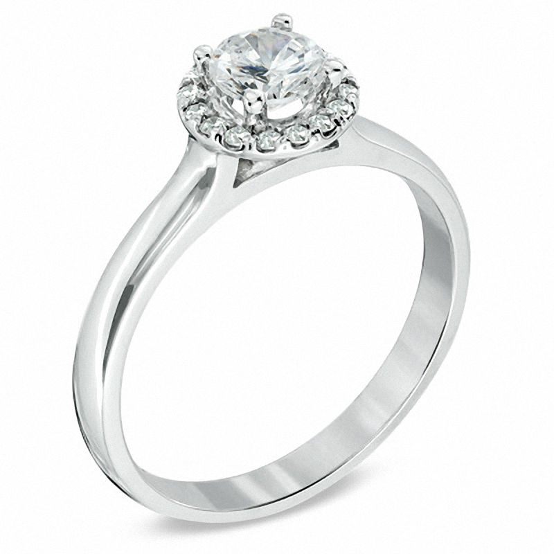Main Image 2 of 0.60 CT. T.W. Certified Canadian Diamond Frame Engagement Ring in 14K White Gold (I/I1)