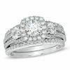 Thumbnail Image 1 of 1.54 CT. T.W. Diamond Frame Three Stone Engagement Ring in 14K White Gold
