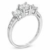 Thumbnail Image 2 of White Lab-Created Sapphire Three Stone Ring in 10K White Gold