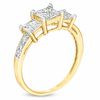 Thumbnail Image 2 of White Lab-Created Sapphire Three Stone Ring in 10K Gold