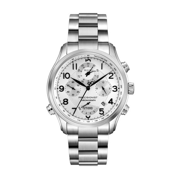 Peoples Jewellers Men s Bulova Wilton Precisionist Chronograph Collection Watch with White Dial Model 96B183 Upper Canada Mall