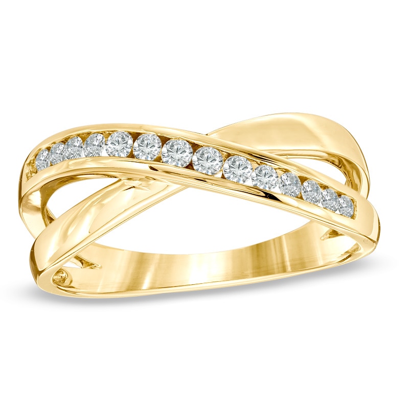 0.25 CT. T.W. Diamond "X" Band in 10K Gold