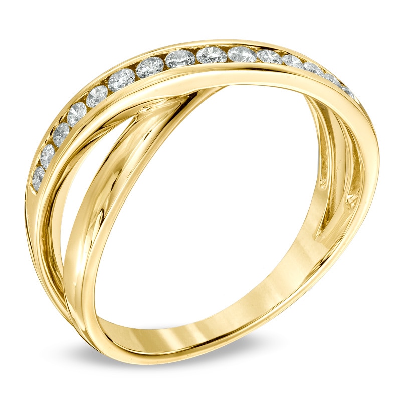 0.25 CT. T.W. Diamond "X" Band in 10K Gold