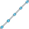 Thumbnail Image 0 of Swiss Blue Topaz and White Topaz Bracelet in Sterling Silver - 7.25"