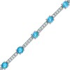 Thumbnail Image 0 of Swiss Blue Topaz and White Topaz Bracelet in Sterling Silver - 7.25"