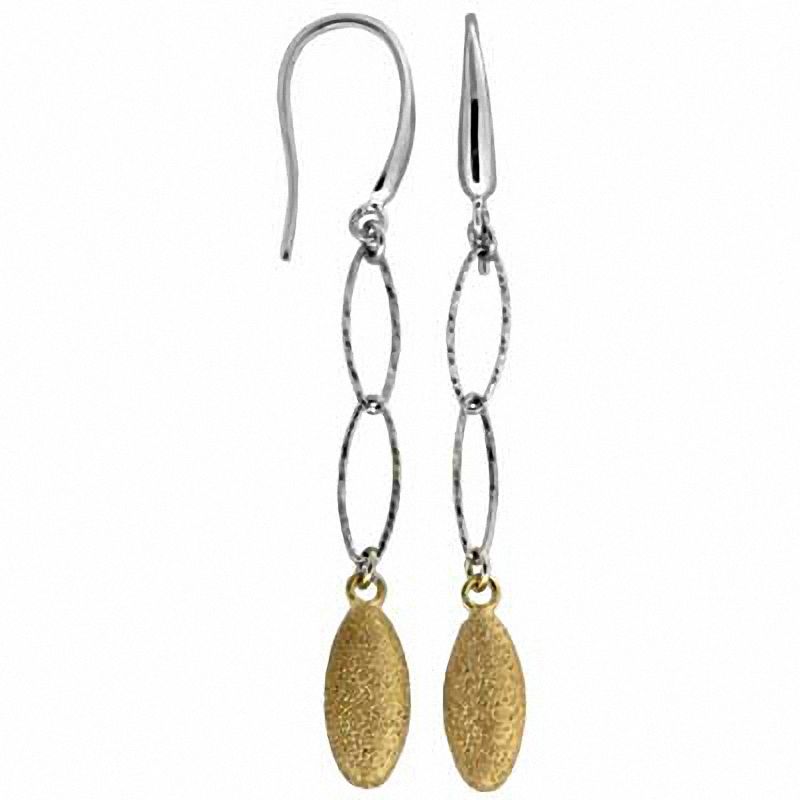 Charles Garnier Two-Tone Drop Earrings in Sterling Silver with 18K Gold Plate|Peoples Jewellers