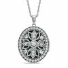 Thumbnail Image 1 of Lab-Created White Sapphire Oval Locket Pendant in Sterling Silver