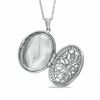 Thumbnail Image 2 of Lab-Created White Sapphire Oval Locket Pendant in Sterling Silver