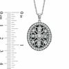 Thumbnail Image 3 of Lab-Created White Sapphire Oval Locket Pendant in Sterling Silver