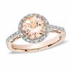 Thumbnail Image 0 of 8.0mm Morganite and Diamond Accent Ring in 10K Rose Gold