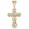 Men's 0.51 CT. T.W. Diamond Cross Necklace Charm in 10K Gold