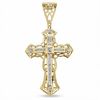 Thumbnail Image 0 of Men's 0.51 CT. T.W. Diamond Cross Necklace Charm in 10K Gold