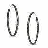 Thumbnail Image 1 of AVA Nadri Crystal Inside-Out Hoop Earrings in Hematite Grey Plated Brass