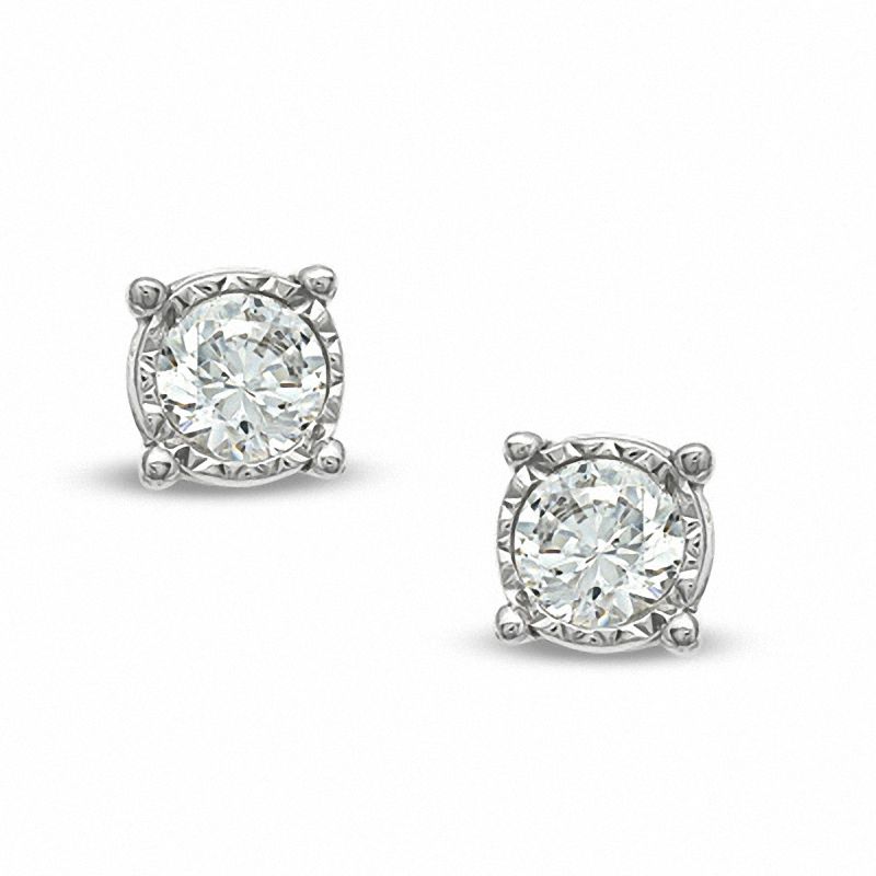 0.50 CT. T.W. Diamond Solitaire Stud Earrings in 10K White Gold|Peoples Jewellers